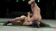 Titans battle it out in non-scripted sex wrestling Loser got fisted, brutally fucked by winner